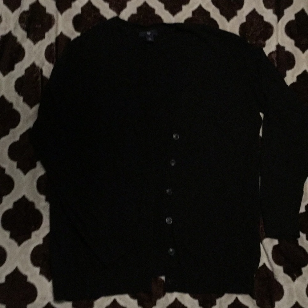 XL solid black buttoned tunic Gap cardigan